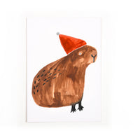 Postkarte Capybarische Weihanchten