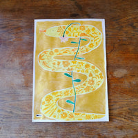 Originalillustration Crap Nap Paintings - Schlange Flora