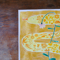 Originalillustration Crap Nap Paintings - Schlange Flora