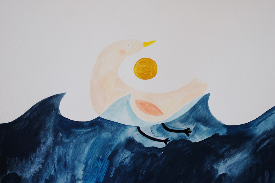 Originalillustration Crap Nap Paintings - Schwanenmeer