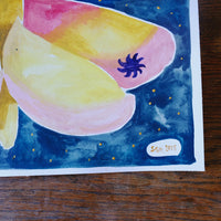 Originalillustration Crap Nap Paintings - Rosy Maple Moth