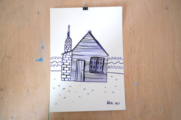 Originalillustration Haus am Meer