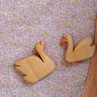 Holztier Schwäne