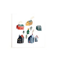 Quadratische Postkarte Christmas Village